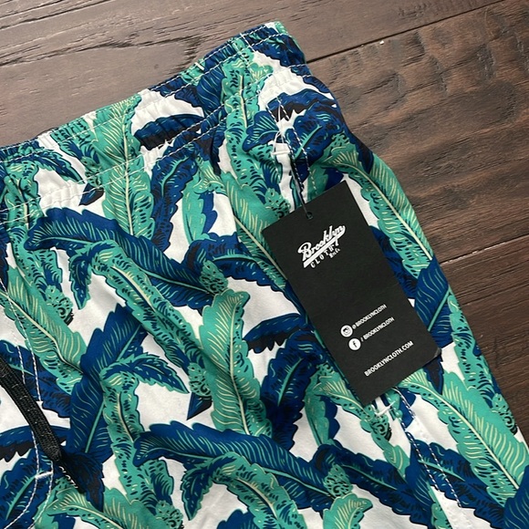Brooklyn Cloth Mfg Co Kent Ave Men’s Swim Trunks Size Medium NEW Green/Blue - Picture 4 of 6
